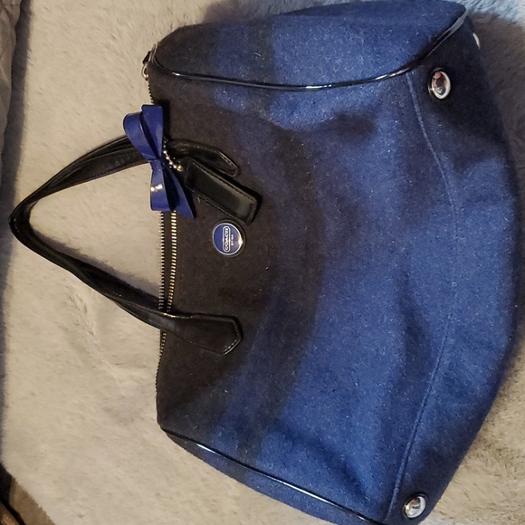 Coach Wool Satchel Hand Bag - Picture 14 of 16